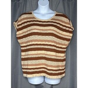 Coldwater Creek Sweater Vest Womens XL Brown Multicolor Sleeveless Top
